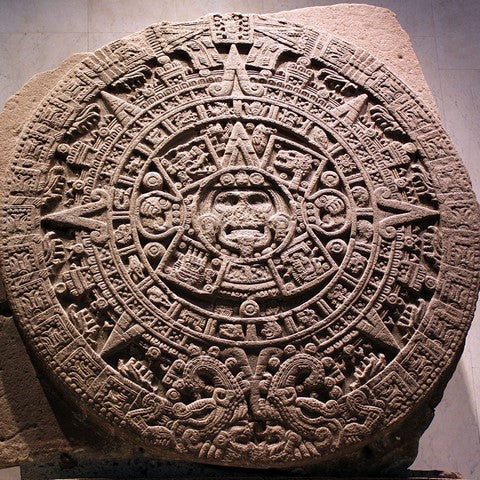 bracelet calendrier aztèque du mexique en argent
