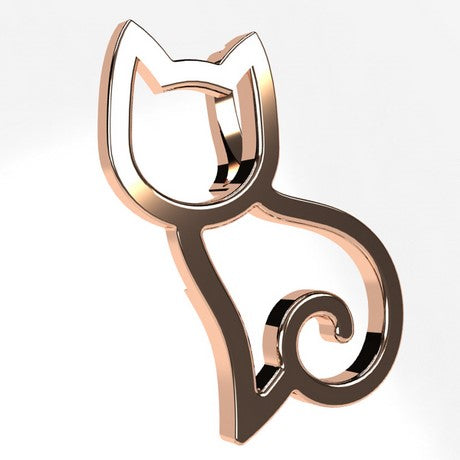Pendentif Chat Plaqué Or 18 Carats (750/000) - Orné De Zirconium Sur La Queue - Neuf Avec étiquettes