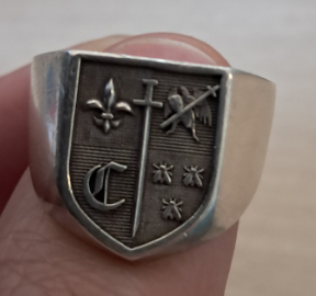 Duo Chevalieres Blason en Platine