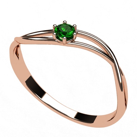 Or rose 18 carats - Émeraude