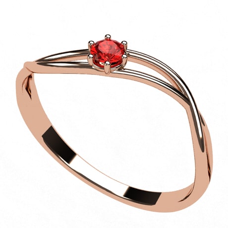Or rose 18 carats - Rubis