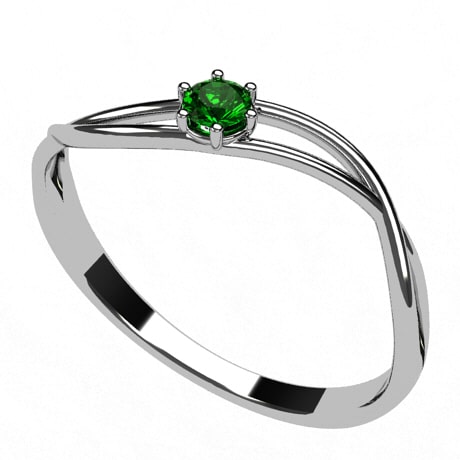 Or blanc 18 carats - Émeraude