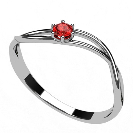 Or blanc 18 carats - Rubis