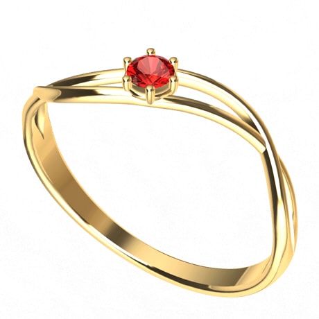 Or jaune 18 carats - Rubis