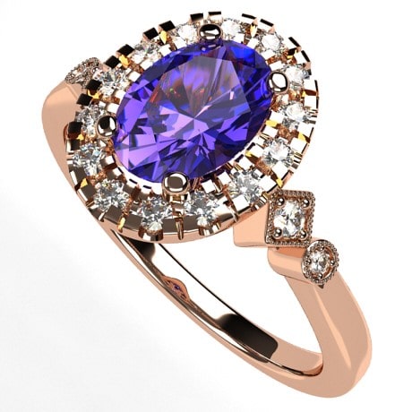 Bague tanzanite sales or rose