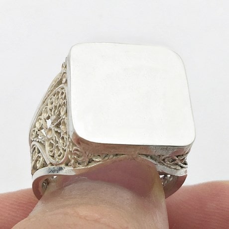 Bague Argent 925 Plaqué Or Filigrane - Taille Ajustable 54, Neuve Avec étiquettes, Marque Filgold