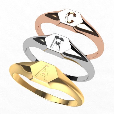 Bague Initiale en Or - Main Image