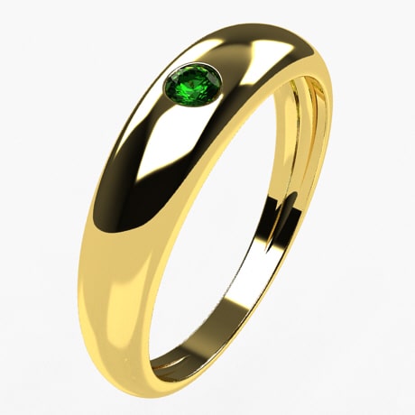 Bague Jonc Émeraude en or 18 carats