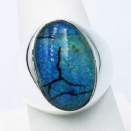 Bague Opale Bleue