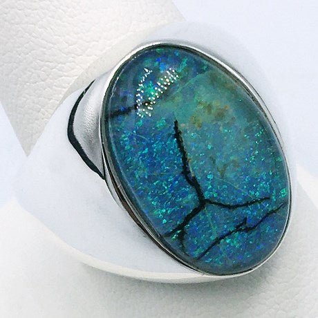 Bague Opale Bleue