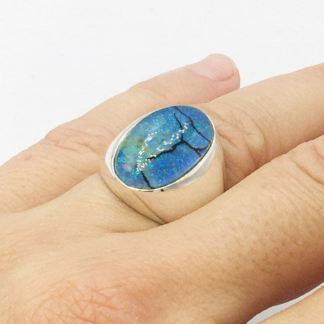 Bague Opale Bleue