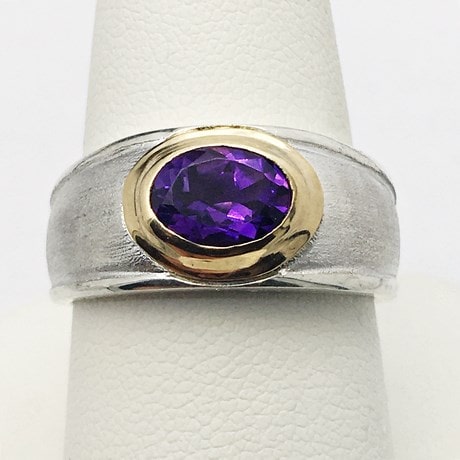 Argent 925 & Or jaune 18 carats - Améthyste