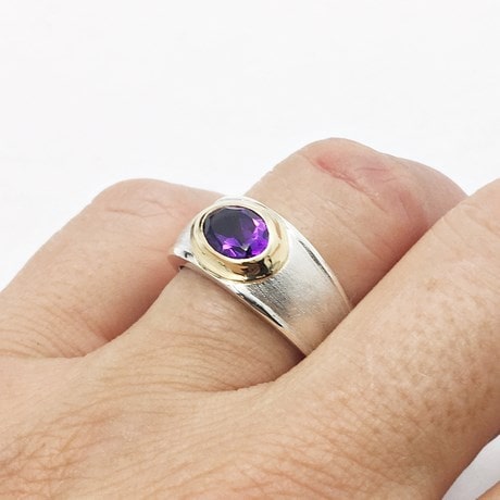Argent 925 & Or jaune 18 carats - Améthyste