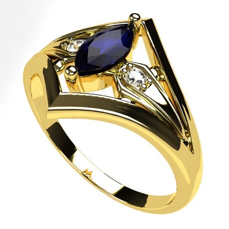 Bague Saphir Marquise - Main Image