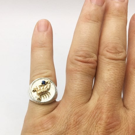 Argent 925 et Or jaune 18 carats - Saphir