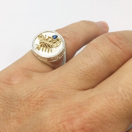 Argent 925 et Or jaune 18 carats - Saphir