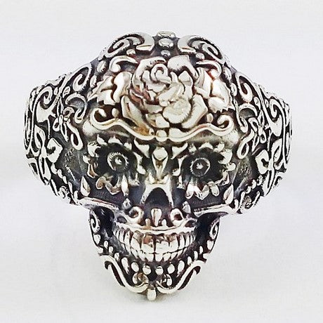 bague tête de mort mexicaine calavera - Sans Pierre