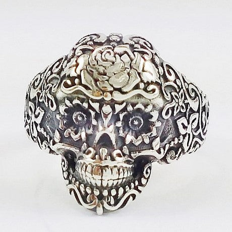 bague tête de mort mexicaine calavera - Sans Pierre