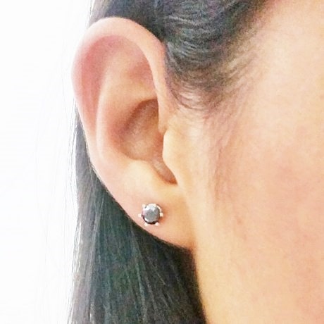 Boucles d'oreilles diamant noir