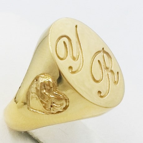 Chevalière Art Déco En Or 18 Carats - Taille 52, Initiales CB Gravées, Vintage Circa 1950, Occasion