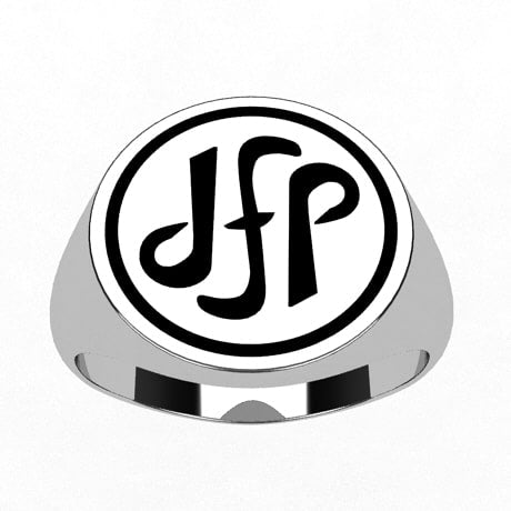 Bague Chevalière En Argent Massif, Initiales D Et M Ajourées - Taille 60, Occasion
