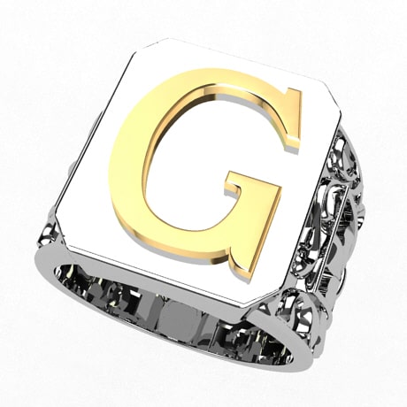 Grosse Chevalière Homme Personnalisée avec Initiale