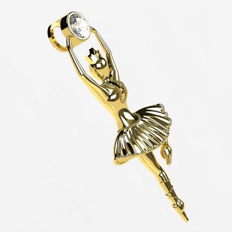 Or jaune 18 carats - Oxyde de zirconium - Diamant