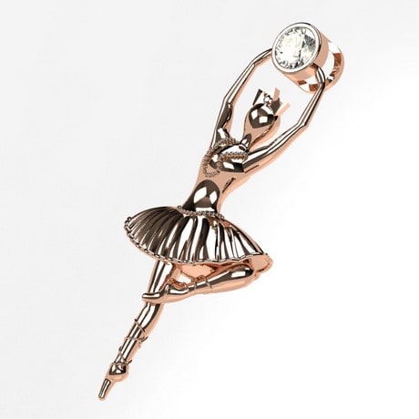 Or rose 18 carats - Oxyde de zirconium - Diamant