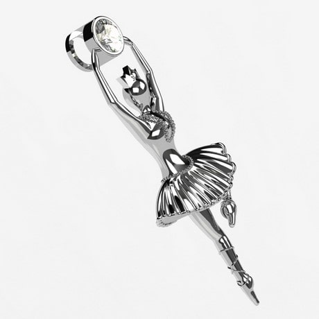 Or blanc 18 carats - Oxyde de zirconium - Diamant