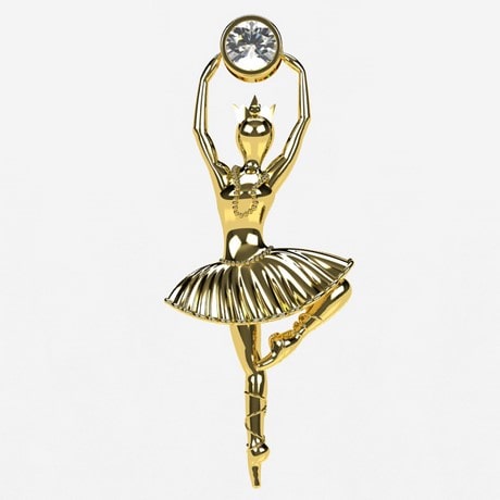 Or jaune 18 carats - Oxyde de zirconium - Diamant