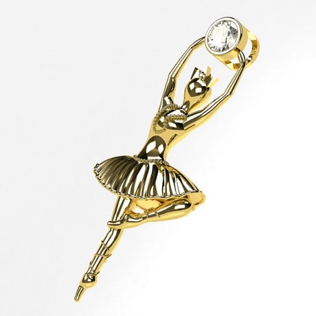 Or jaune 18 carats - Oxyde de zirconium - Diamant