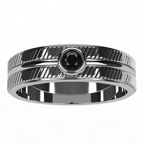 Alliance Homme Diamant Noir