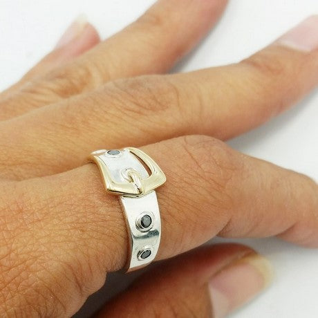 Argent 925 et Or jaune 18 carats - Avec Diamant