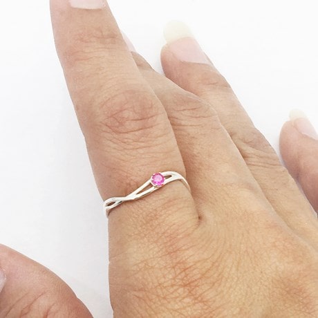 Or blanc 18 carats - Rubis