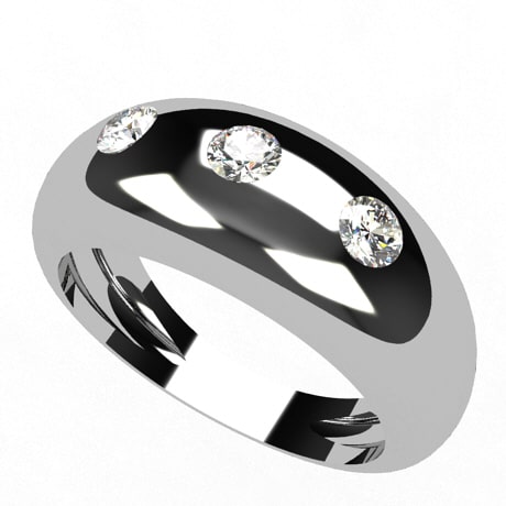 Bague Jonc Trois Diamants
