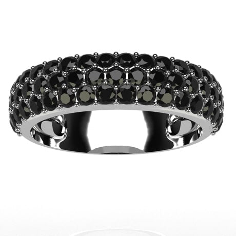 Or blanc 18 carats - Diamants noirs