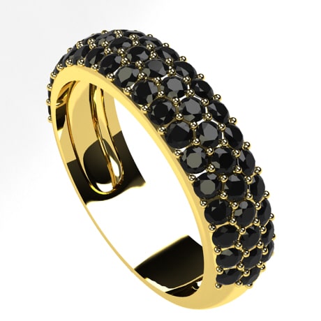 Or jaune 18 carats - Diamants noirs