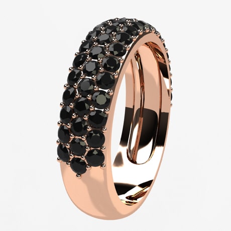 Or rose 18 carats - Diamants noirs