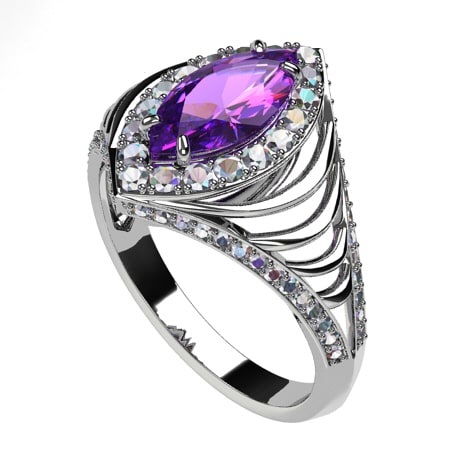 Bague Or 18k Topaze Bleue Marquise 1,26 Carats - Taille 50 - Occasion