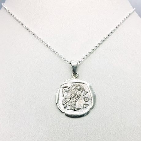 Pèces de monnae grecques antques de 27 mm en métal argenté, pendentf médallon - TS330 Pèces de monnae grecques antques de 27 mm en métal argenté, pendentf médallon - TS330