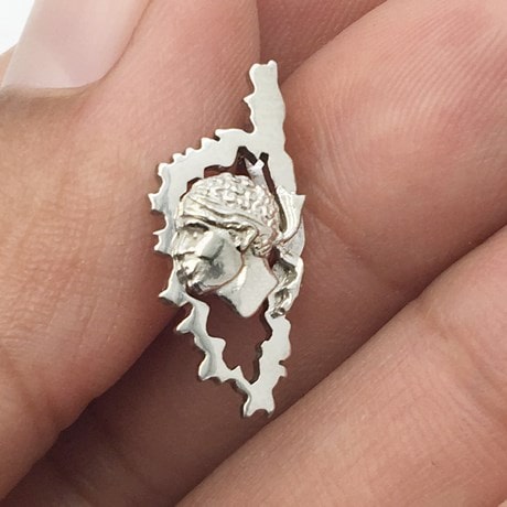 Ajouré avec Tête de Maure - Or blanc 18 carats