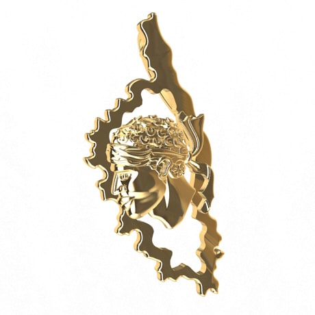 Ajouré avec Tête de Maure - Or jaune 18 carats