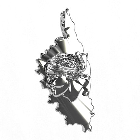 Plein avec Tête de Maure - Or blanc 18 carats