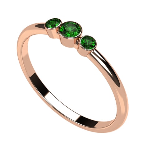 Bague meraude en Or Rose