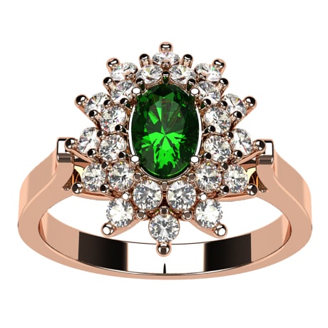 Bague meraude de Style Vintage pour Femme avec Diamants