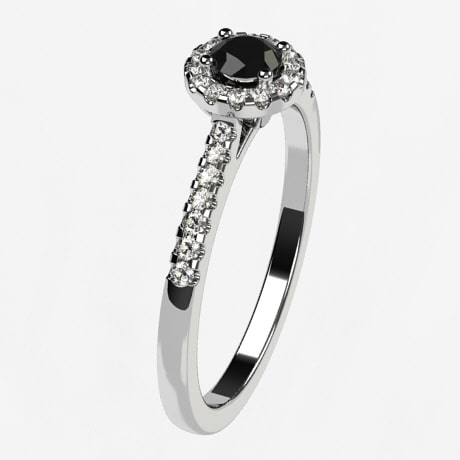 Bague de Fiançailles Diamant Noir - Main Image