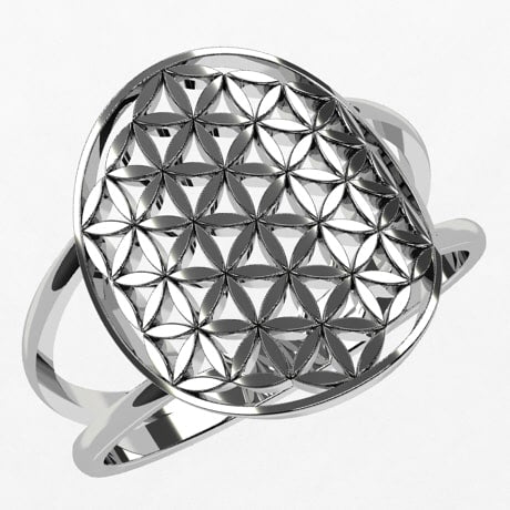 Bague fleur de vie sale argent
