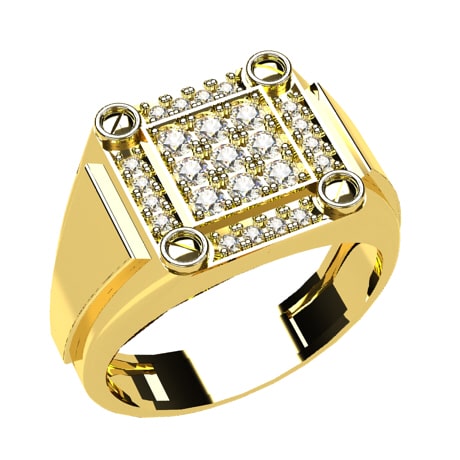 Bague Homme Or Blanc Diamant Bijoux Chevaliere Homme Or Blanc