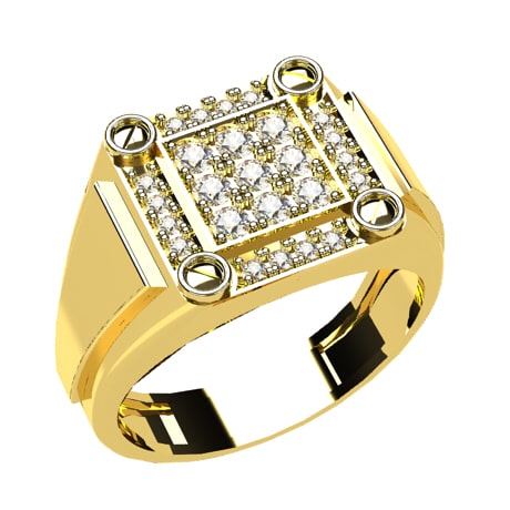 Or jaune 18 carats - Diamants blancs