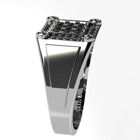 Or blanc 18 carats - Diamants noirs